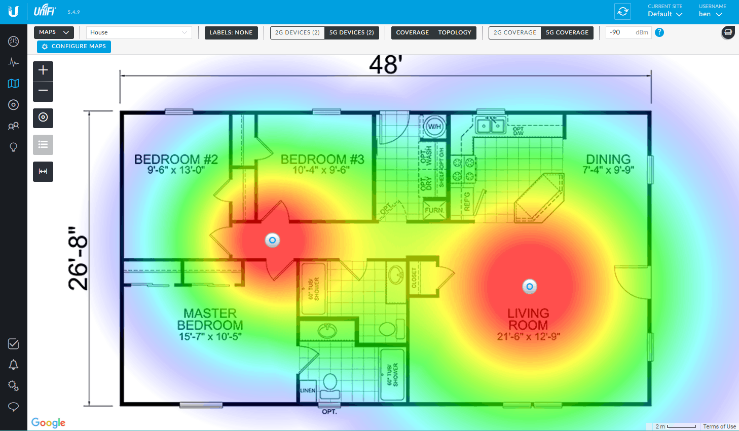 Wi-Fi survey heatmap